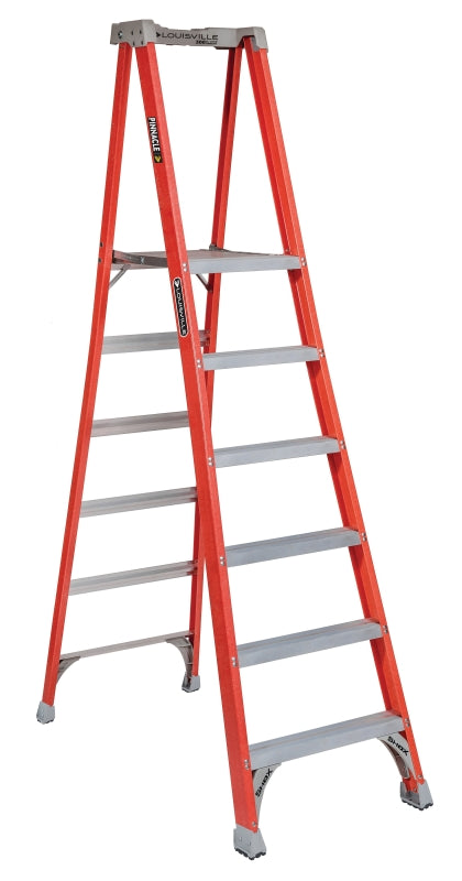 Louisville FXP1700 Series FXP1706 Pinnacle Pro Platform Step Ladder, 45 in Max Standing H, 300 lb, Type IA Duty Rating