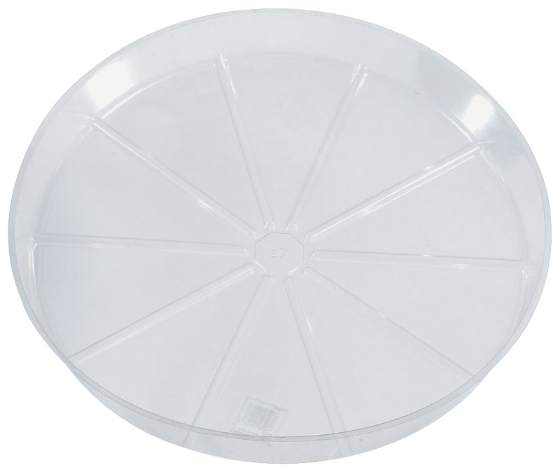 Gardener's Blue Ribbon VS17 Planter Saucer, 17 in Dia, Vinyl, Clear