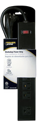 POWER STRIP BLK METAL 6OUT 3FT