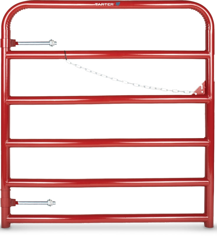 Tarter 2RG4 Bull Gate, 4 ft W Gate, 52 in H Gate, Steel Frame, Red