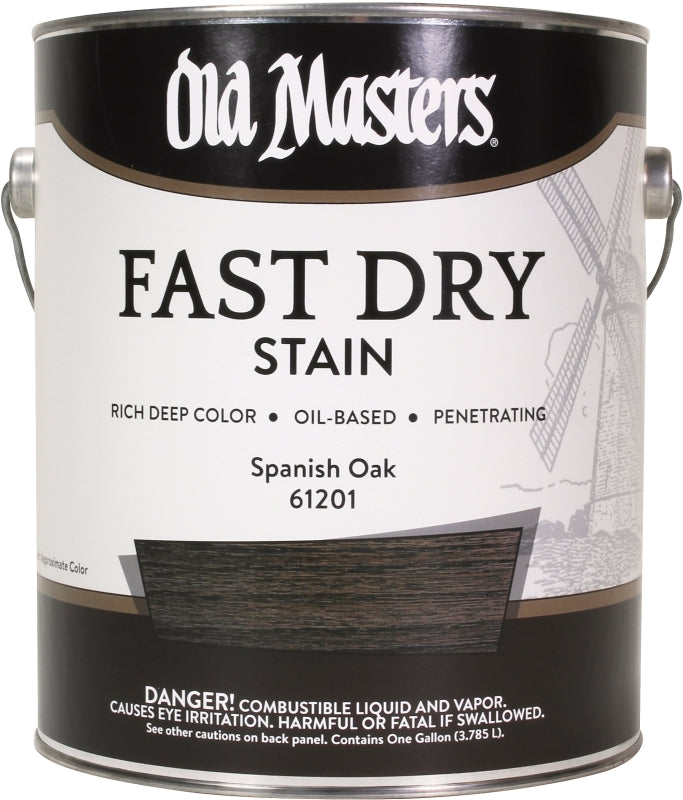 Old Masters 61201 Fast Dry Stain, Spanish Oak, Liquid, 1 gal