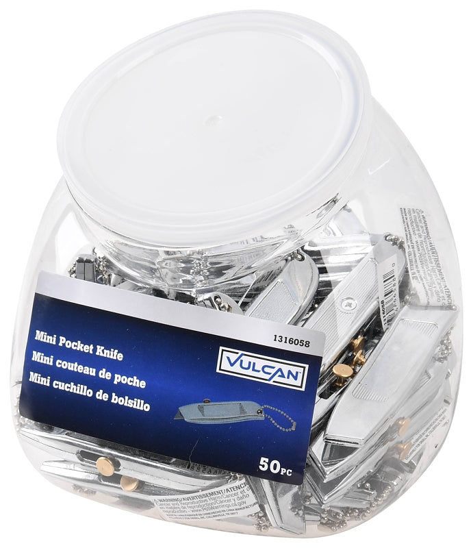 Vulcan W988 Key Chain, Bead Chain Ring, 4 in L Ring, Zinc Alloy Case, Chrome