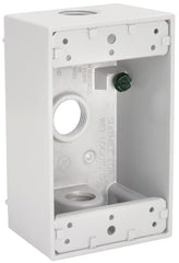 5320-6 WHT ALUM 3 OUTLET BOX1G
