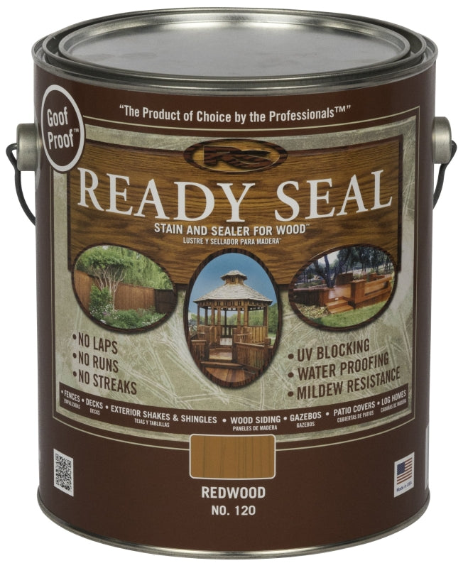 Ready Seal 120 Stain and Sealer, Redwood, 1 gal, Can