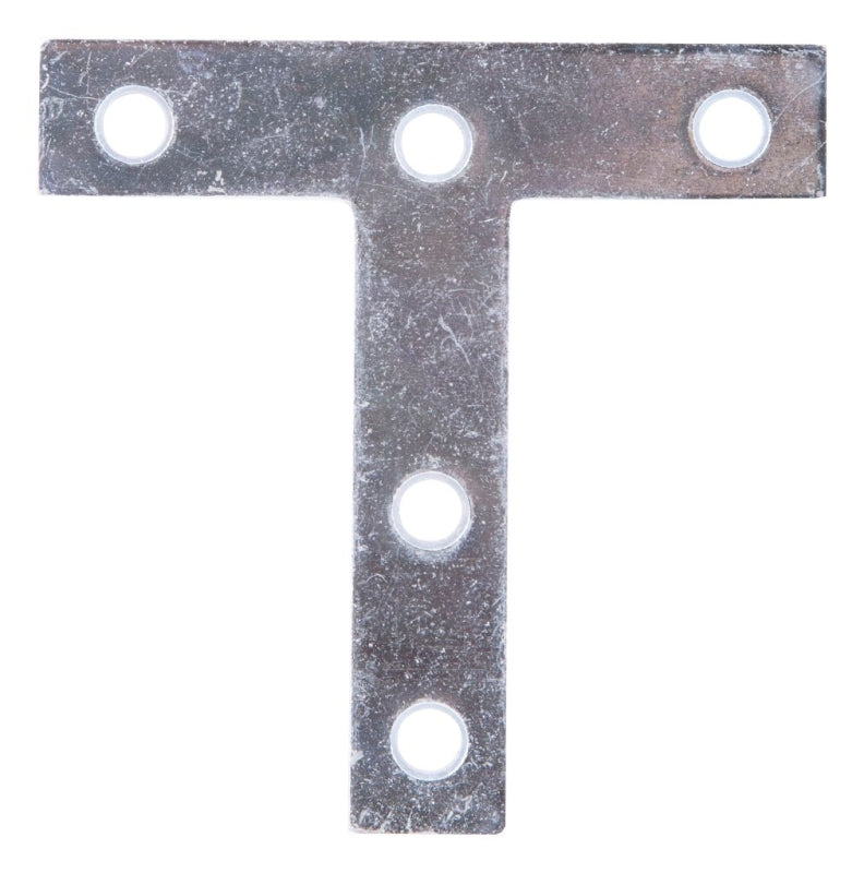 ProSource 22529ZCL T-Plate, 3 in L, 3 in W, 2 mm Thick, Steel, Zinc