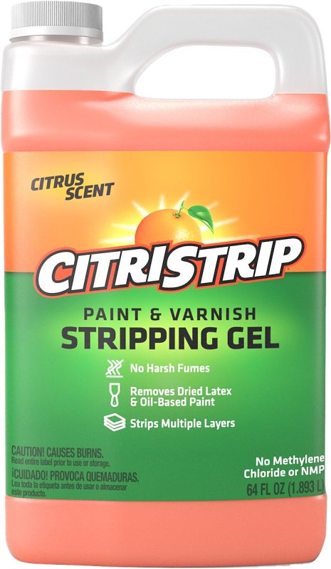 Citristrip HCSG803 Paint and Varnish Stripping Gel, Orange, 0.5 gal, Bottle, Liquid