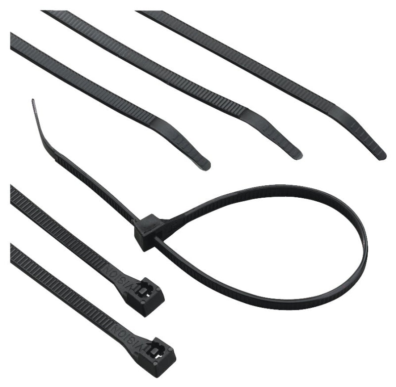Calterm 73272 Cable Tie, 2 in Max Bundle Dia, 6/6 Nylon, Black, 8 in L, 100/BAG