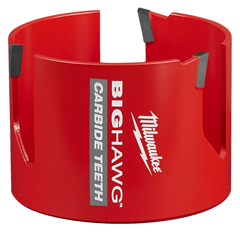 Milwaukee Big Hawg 49-56-9240 Hole Saw, 3-5/8 in Dia, 2.34 in D Cutting, 5/8-18 Arbor, 3 TPI, Carbide Cutting Edge