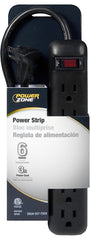 POWER STRIP BLK 6OUT 3FT