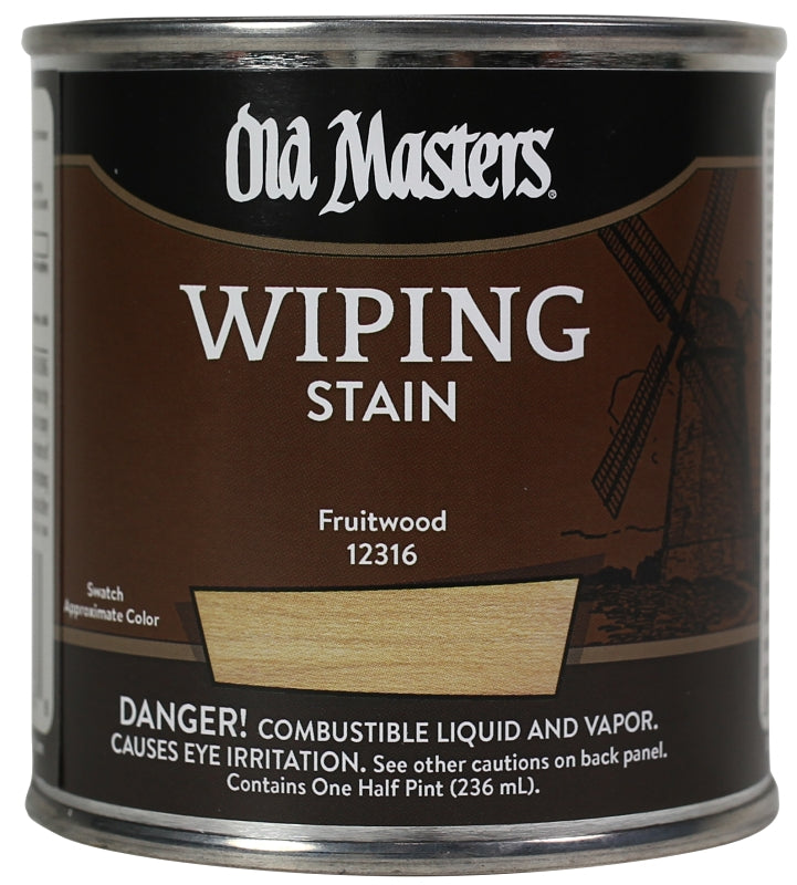 Old Masters 12316 Wiping Stain, Fruitwood, Liquid, 0.5 pt, Can