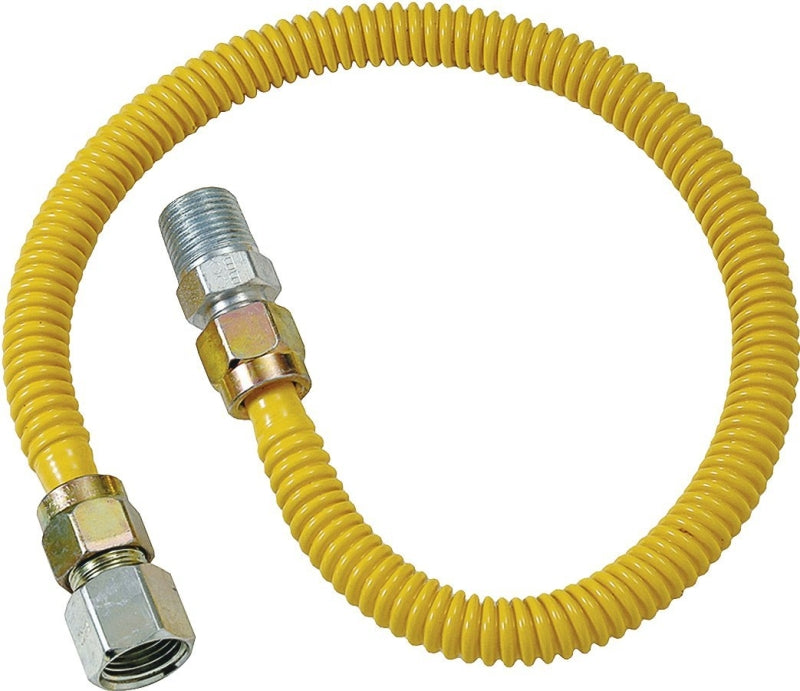 BrassCraft ProCoat Series CSSD54-36P Gas Connector, 36 in L, 1/2 x 1/2 in, Stainless Steel