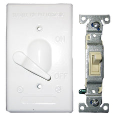 611W-1 COVER 1G W/SWITCH WP WH