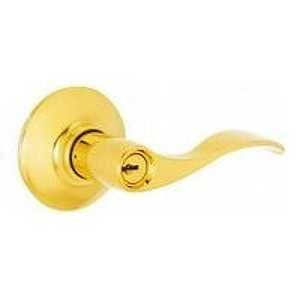 Schlage Accent Series F51A ACC 505 Entry Lever, Mechanical Lock, 1/2 in Projection, Bright Brass, Metal, Residential