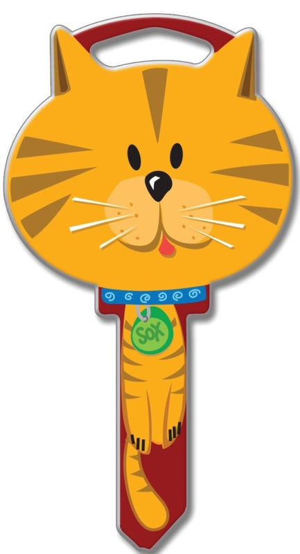 Lucky Line Key Shapes Series B115K Key Blank, Cat, Brass, Enamel-Coated, For: Kwikset Locks