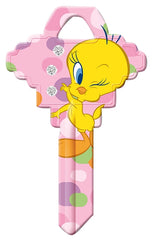 Hy-Ko 15005SC1-TWBL Key Blank, Tweety Bling, Brass, For: Schlage SC1 Keyways, SC1 Key Number