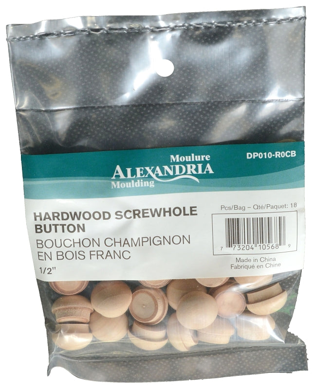 DP010-R0CB BUTTON HDWOOD 1/2IN