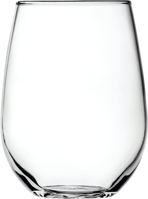 Oneida Vienna Series 95141AHG17 Stemless Wine Glass, 15 oz Capacity, Glass, White, Dishwasher Safe: Yes