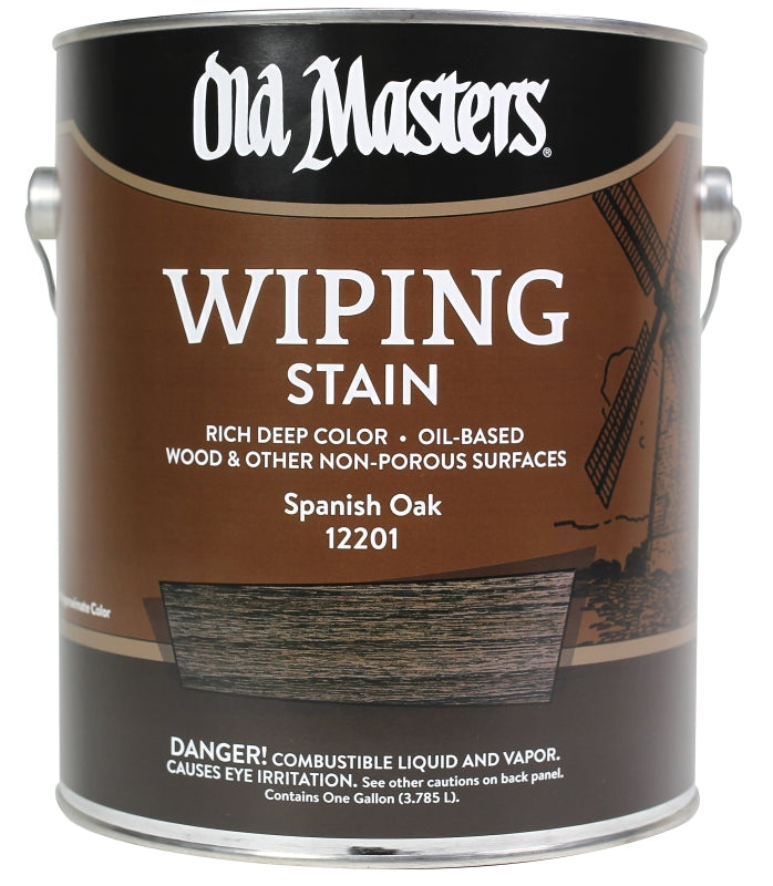 Old Masters 12201 Wiping Stain, Spanish Oak, Liquid, 1 gal, Can