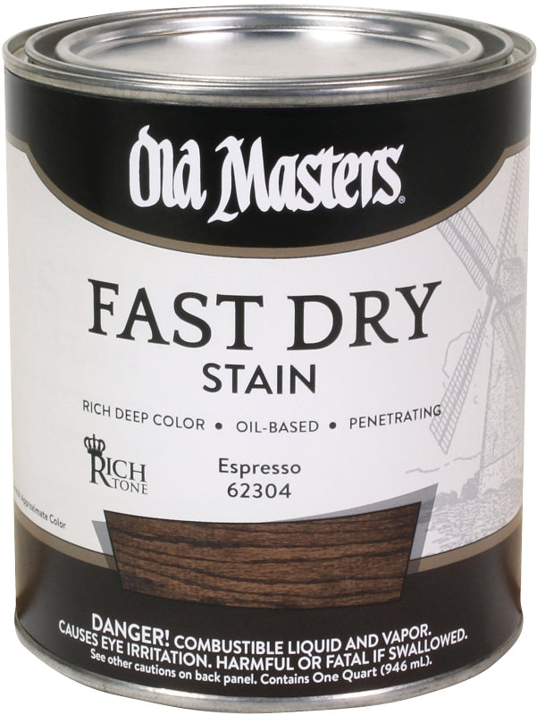 Old Masters 62304 Fast Dry Stain, Espresso, Liquid, 1 qt