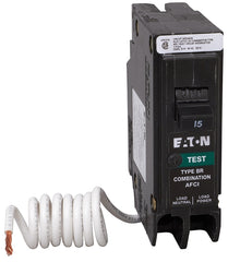 Eaton BRN115AFC Circuit Breaker, AFCI, Combination, Type BR, 15 A, 1-Pole, 120/240 VAC, Long Time, Instantaneous Trip