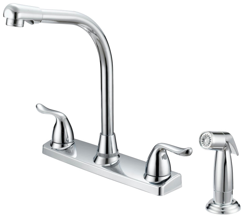 Boston Harbor F8F10036CP Kitchen Faucet, 1.8 gpm, 2-Handle, 4-Faucet Hole, Metal/Plastic, Chrome, Deck, Lever Handle