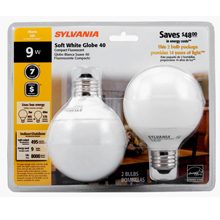 29528 CF9W GLOBE SFTWHTBULB2PK