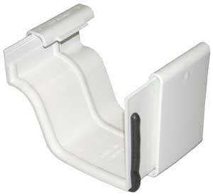 Euramax TUFFFLO M0608 Gutter Connector, 5 in Gutter, K-Style Gutter, Vinyl, White