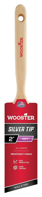 Wooster 5221-2 Paint Brush, Silver/White, Birch Hardwood Handle, 2 in W, 2-11/16 in L Bristle, Polyester Bristle