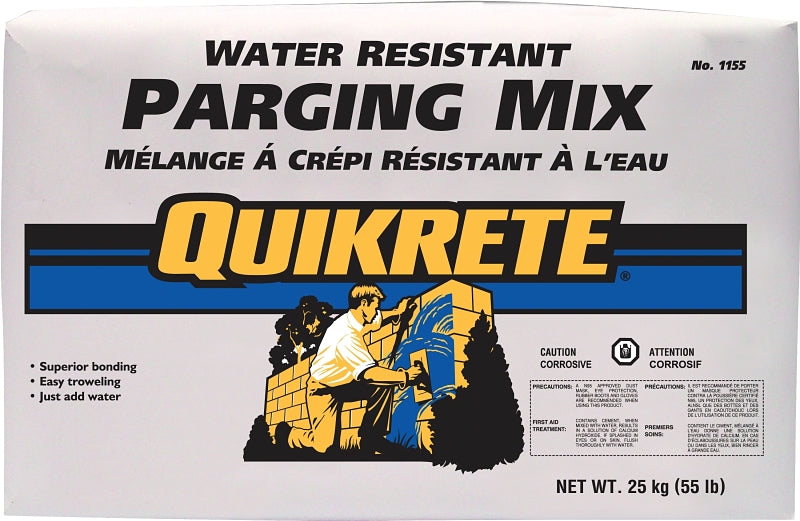 Quikrete 115525 Parging Mix, Brown/Gray, Granules, 25 kg Bag