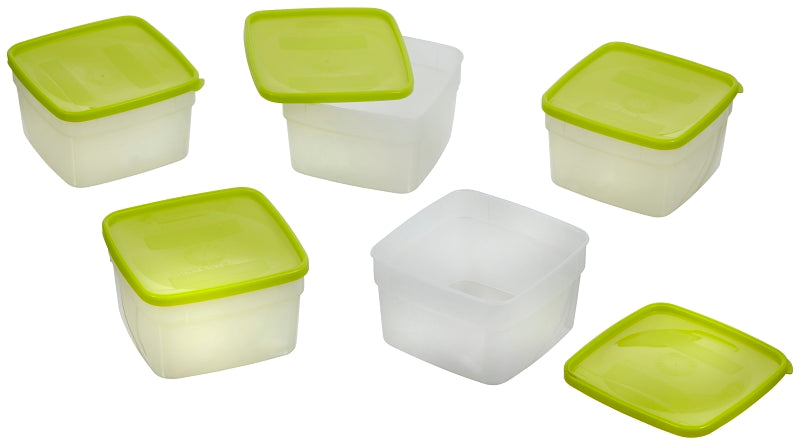 Arrow Plastic 04201 Storage Container, 1 pt Capacity, Plastic, Clear, 4-1/4 in L, 4-1/4 in W, 6-1/4 in H