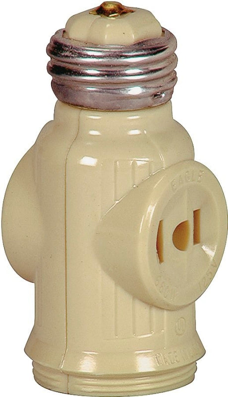 Eaton Wiring Devices BP715V Adapter, Medium Base, 660 W, 2 -Outlet, Ivory