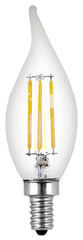 Feit Electric BPCFC60/927CA/FIL/2 LED Bulb, Decorative, 500 Lumens, 5.5 W, Flame Tip Lamp, 60 W Equivalent, Soft White