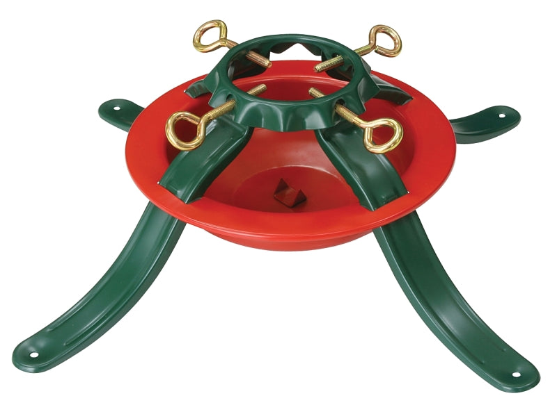 Hometown Holidays 5164 Natural Tree Stand, Steel, Green/Red, Powder-Coated
