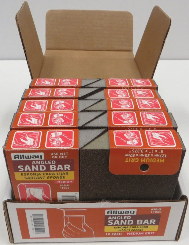 ALLWAY ASB-M Sand Bar, 5 in L, 3-1/2 in W, Medium, Aluminum Oxide Abrasive