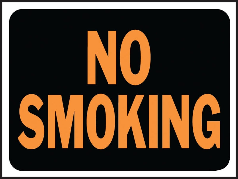 Hy-Ko Hy-Glo Series 3013 Identification Sign, 8-1/2 x 12 in Dimensions, Rectangular, NO SMOKING, Black Background