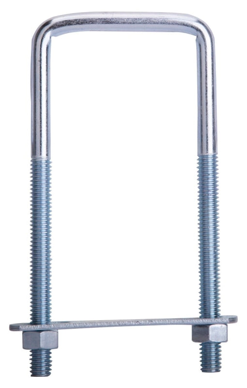ProSource LR351 U-Bolt, 5/16 in Thread, 3 in L Thread, Steel, Zinc