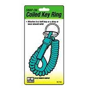 Hy-Ko KT153 Key Ring, Coiled, Includes: (1) Plastic Clip