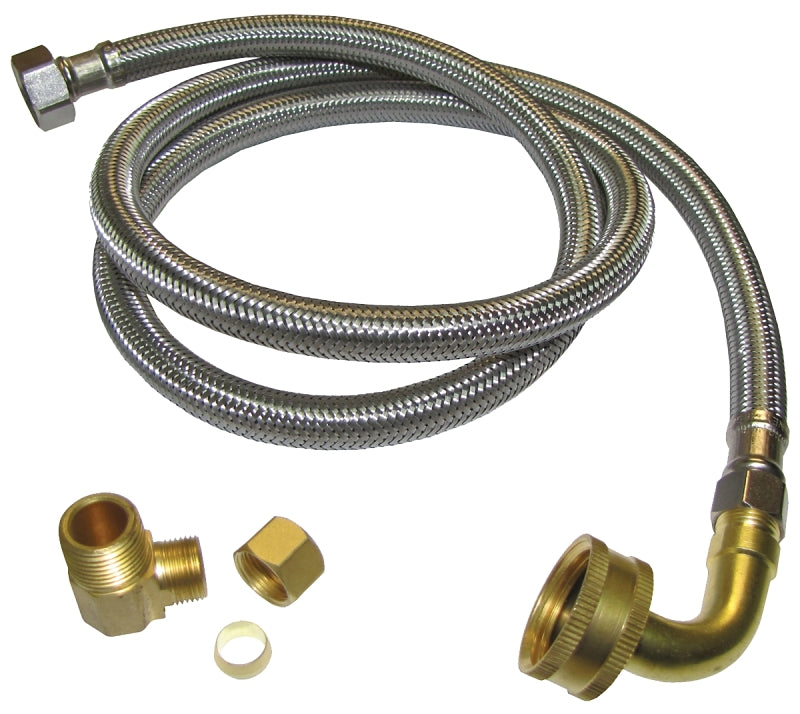 Plumb Pak PP23834 Dishwasher Connector, 3/8 in, Stainless Steel