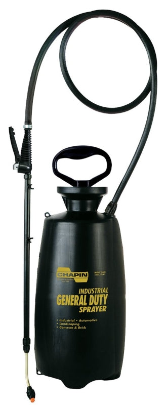 Chapin 2553E Chemical Sprayer, 3 gal Tank, Poly Tank, 60 in L Hose, Black