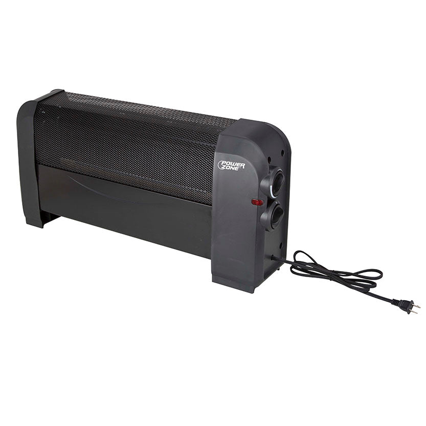 PowerZone DL12C Baseboard Heater, 12.5 A, 120 V, 750/1500 W, 5118.2 Btu Heating, 2-Heating Stage, Black