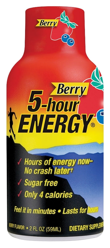 5-hour ENERGY 500181 Sugar-Free Energy Drink, Liquid, Berry, 1.93 oz Bottle