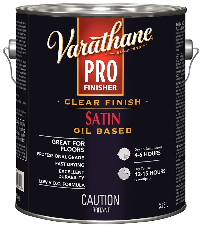 Varathane 271387 Interior Finish, Satin, Liquid, Clear, 3.78 L