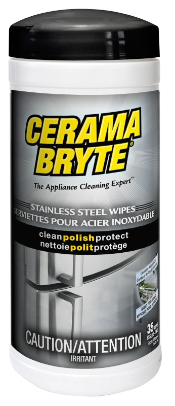 Cerama Bryte SS-48635-CA Stainless Steel Wipes, 7 in L, 9 in W, Mineral Oil