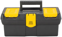 STANLEY STST13011 Tool Box with Tote Tray, 1.1 gal, Plastic, Black/Yellow, 4-Compartment