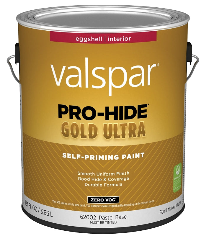 Valspar Pro-Hide Gold Ultra 6200 028.0062002.007 Latex Paint, Acrylic Base, Eggshell Sheen, Pastel Base, 1 gal, Can