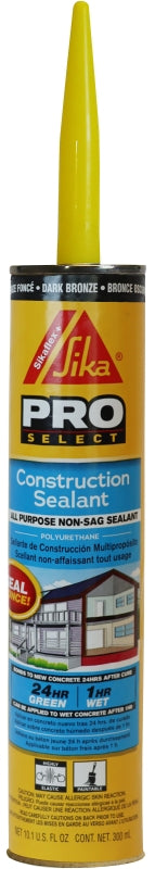 Sika SIKAFLEX PRO SELECT Series 515310 Construction Sealant, Dark Bronze, 7 Days Curing, 40 to 100 deg F, 10.1 oz