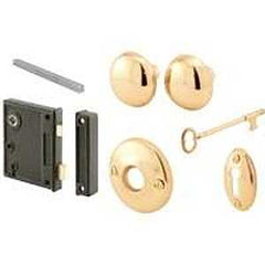 Prime-Line E 2437 Mortise Lockset, Steel, Brass, 2-1/2 in Backset