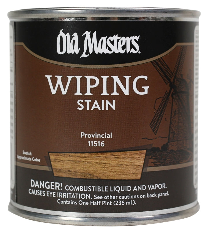 Old Masters 11516 Wiping Stain, Provincial, Liquid, 0.5 pt, Can