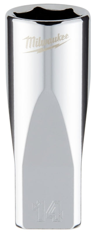 Milwaukee 45-34-9052 Socket, 14 mm Socket, Deep Socket, 2.559 in OAL, 1/4 in Drive, 6 -Point, Chrome Vanadium Steel