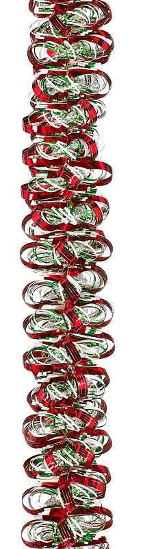 Holidaytrims 3786450 Garland, 12 ft L, PVC, Green/Red/Snow White, Indoor